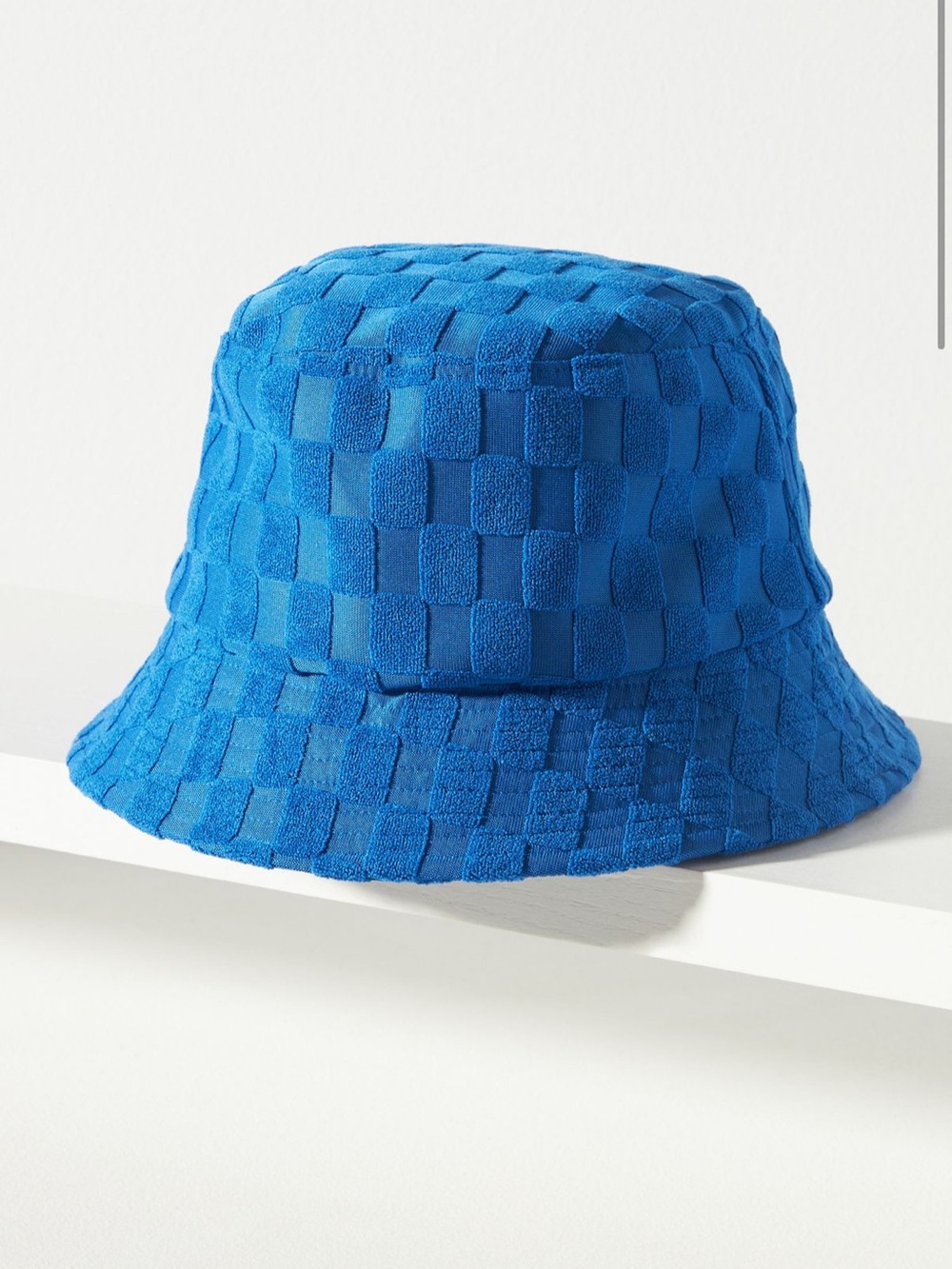 **NWT**By Anthropologie Checkered Bucket Hat - Blue